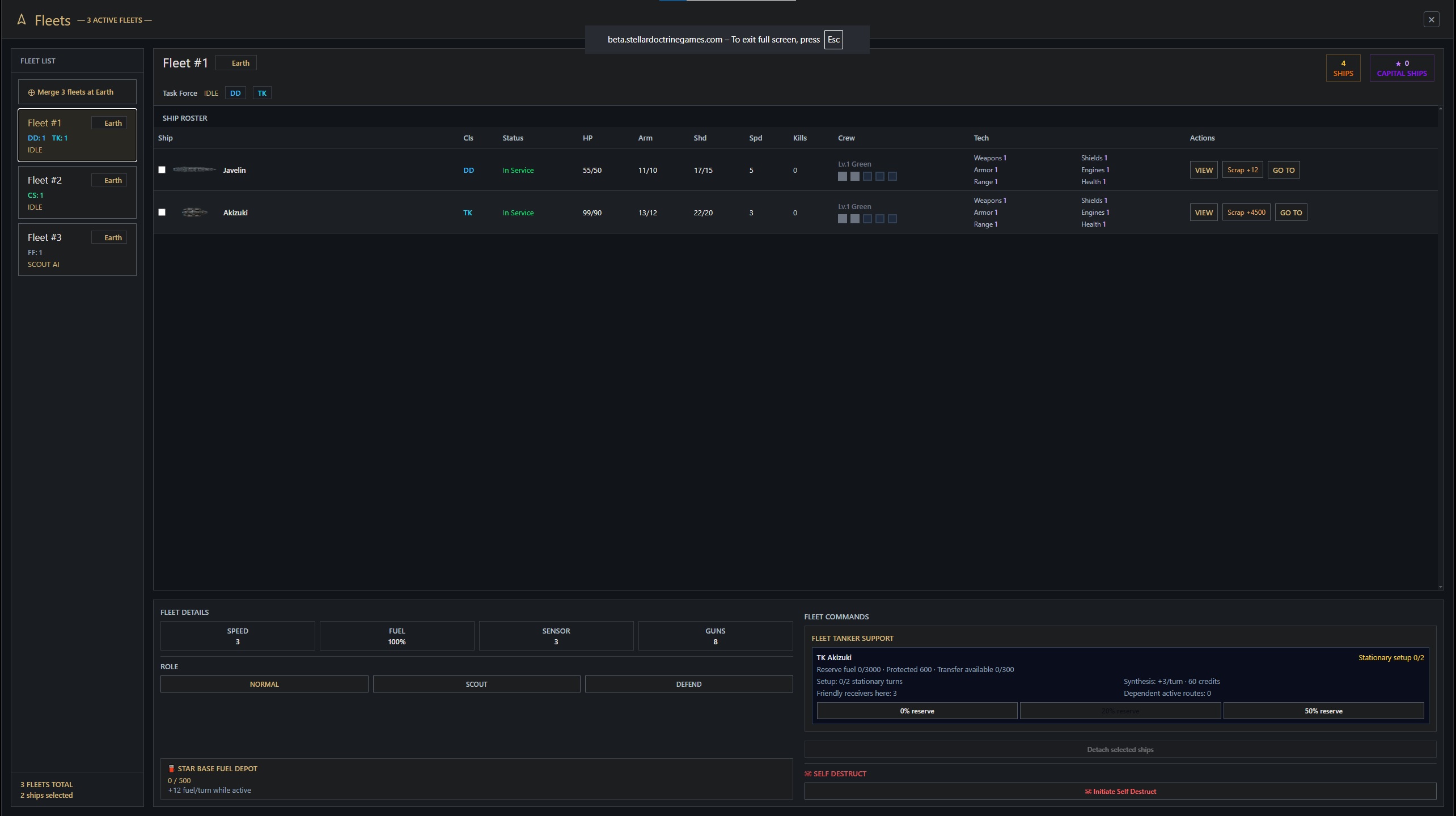 Organize operational fleets